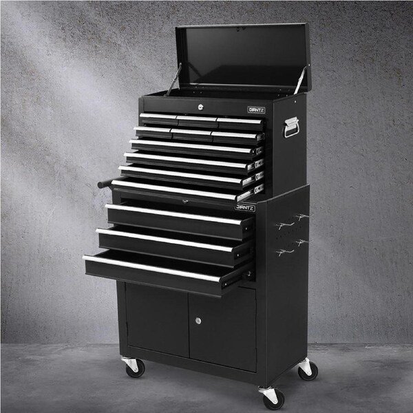 Giantz 13 Drawers Tool Chest Trolley Toolbox Storage Black