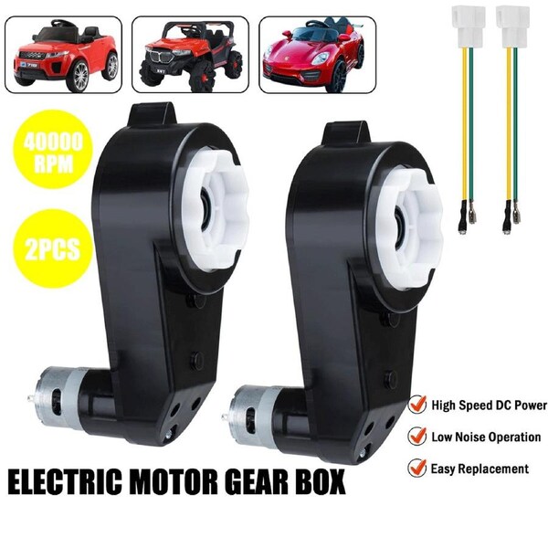 OZNALA 2PC 12V 40000RPM Kids For Ride On Car Toy Parts Electric Motor Gear Box RS550