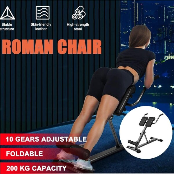 OZNALA Roman Chair Weight Bench Back Hyper Workout Fitness Home Equipment Foldable Gym