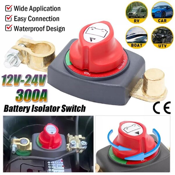 OZNALA Car Battery Disconnect Isolator ON Off Switch Battery Terminal Boat Marine Caravan 12V-48V 300A