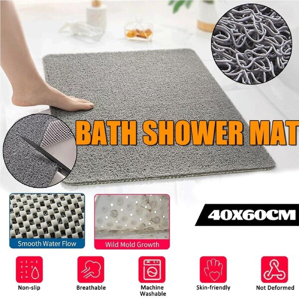 OZNALA Hydro Wonder Super Comfy Shower Mat Non Slip Never Stains or Blocks Drain Grey
