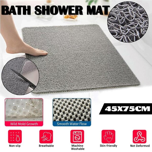 OZNALA 45*75CM Hydro Wonder Super Comfy Shower Mat PVC Loofah Bathroom Floor Mat for Wet Areas Non Slip Never Stains/Blocks Drain Easy to Clean Quick Drying