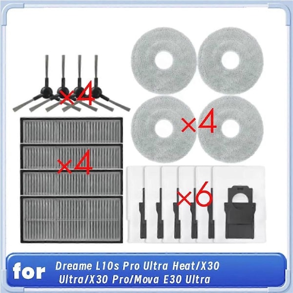 JOYBUY 18 Pcs for L10s Pro Ultra Heat/X30 Ultra/X30 Pro/ E30 Ultra Robot Vacuum Cleaner Sweeper Accessories