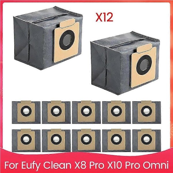 JOYBUY 12 Pack Replacement Dust Bags for Clean X8 Pro X10 Pro Omni Robot Vacuum Bags