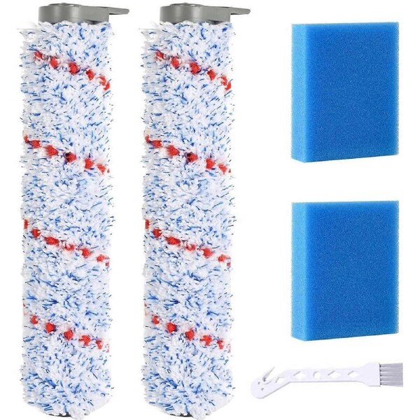 JOYBUY Replacement Brush Roller for IFloor Wet Dry Cordless Vacuum Cleaner, 2 Pack Roller Brush +2 Pre-Fil