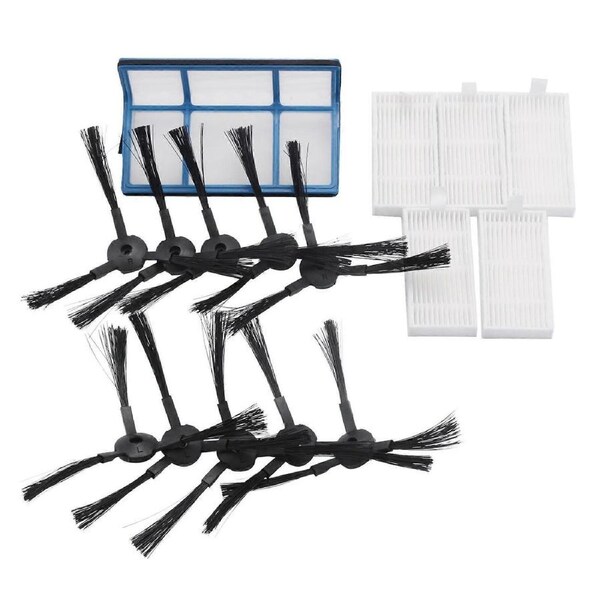 JOYBUY 5 Filters+10 Side Brushes For Medion 16192 18500 18501 18600 Spare Parts