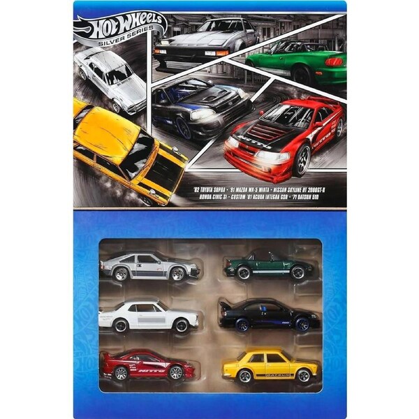 Hot Wheels - Silver Series Set of 6 Japanese Vehicles Multipack - Mattel