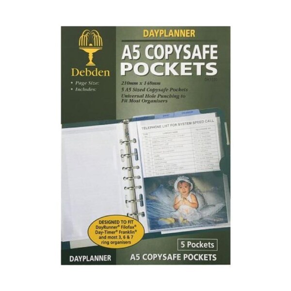 Debden DayPlanner Desk Refill A5 Copysafe Pockets DK1030