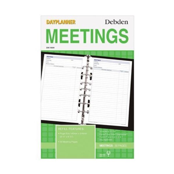 Debden DayPlanner Desk Refill Meetings Notes DK1009