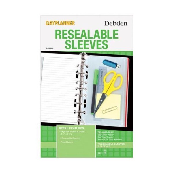 Debden DayPlanner Desk Refill Resealable Sleeves DK1005