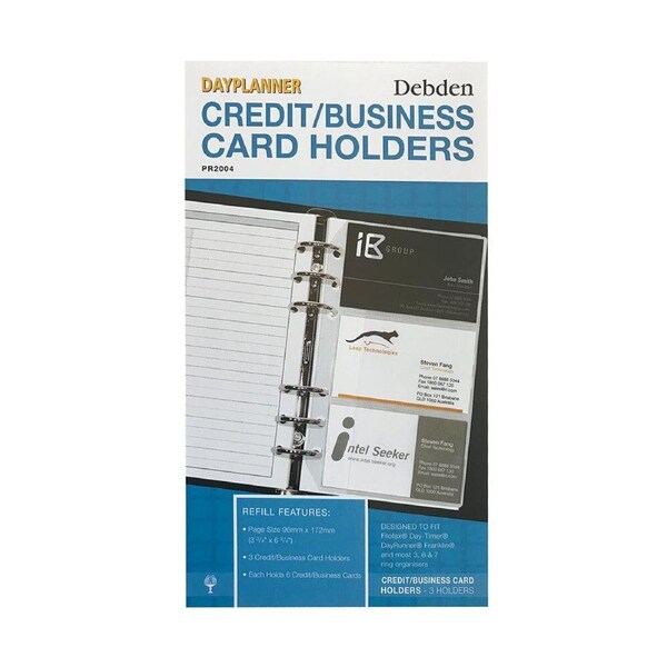Debden DayPlanner Refill Personal Credit/Business Card Holder (3 Pack) PR2004