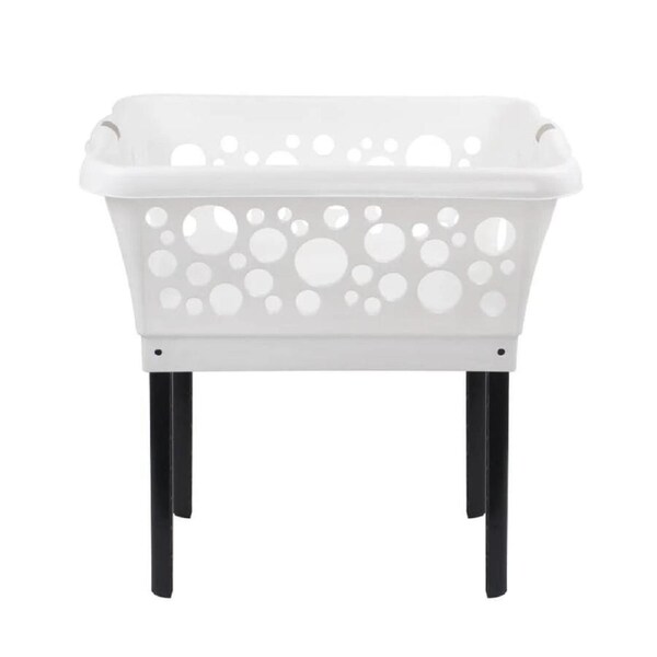 White Magic Laundry Basket on Legs - 50L Capacity