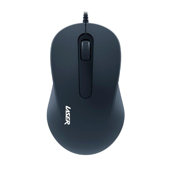 Laser Black Wired Mouse with USB Connection Ergonomic and Lightweight