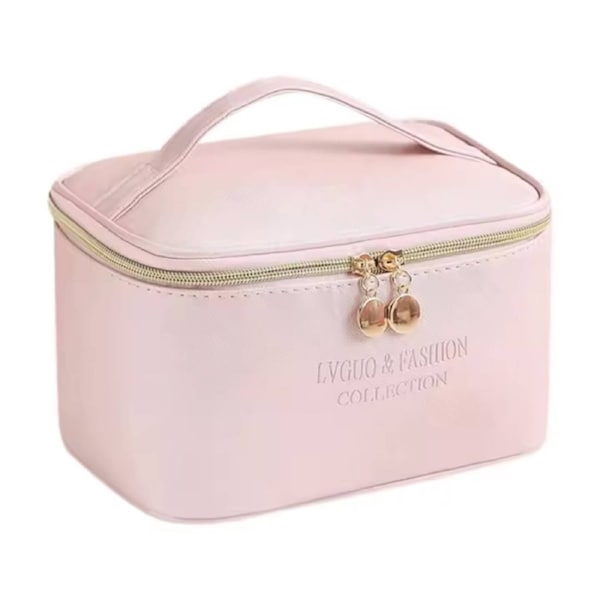 Large Capacity Waterproof PU Cosmetic Bag with Zipper Closure Multifunctional Makeup Organizer for Travel