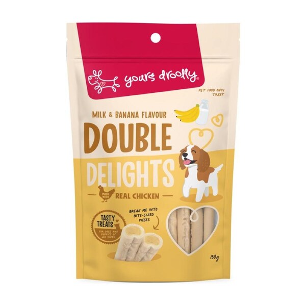 Yours Droolly Dog Treats - Double Delights Milk & Banana 150g (AG891)