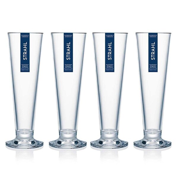 4PK Strahl Polycarbonate Footed Pilsner 414ml Plastic Beer Drinkware/Barware