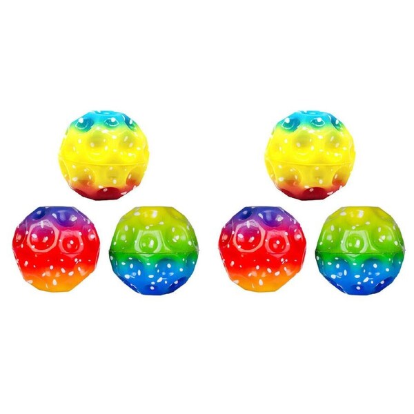 6PK MDI Bouncing Asteroid Ball Kids/Children Handball Play Toy Rainbow Assorted