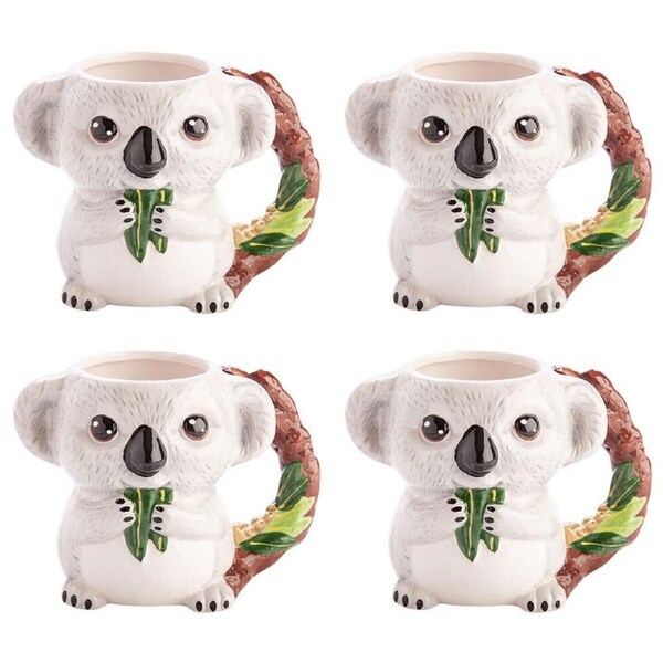 4PK Outback Mates Ceramic 3D Coffee Mug Tea/Milk Office Cup 165x123mm Koala