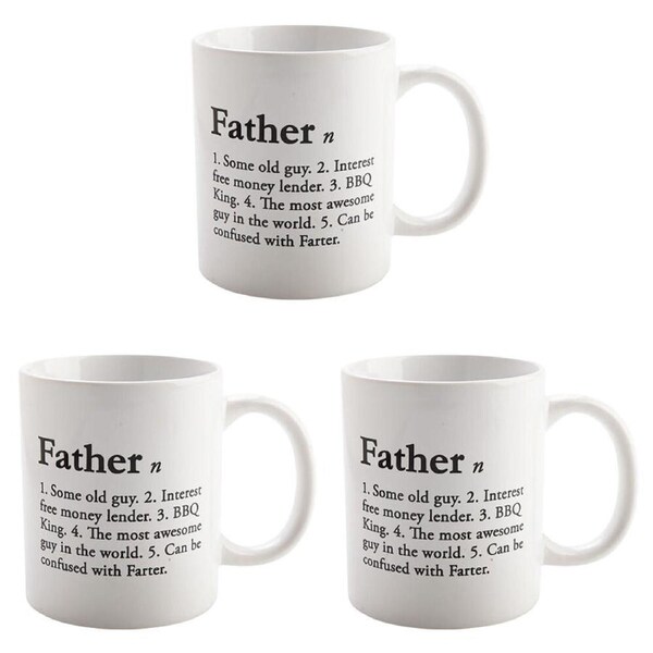 3PK MDI Ceramic Coffee Mug Hot Tea/Milk Cup Drinkware 115x95mm Father Definition