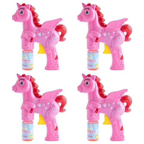 4PK Unicorn Kingdom Bubble Maker Gun Kids/Children Outdoor Play Toy Pink Unicorn