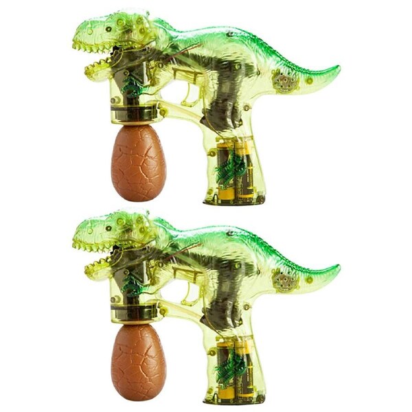 2PK Dino Island Bubble Gun Light-Up/Sound Kids/Children Outdoor Play Toy T-Rex