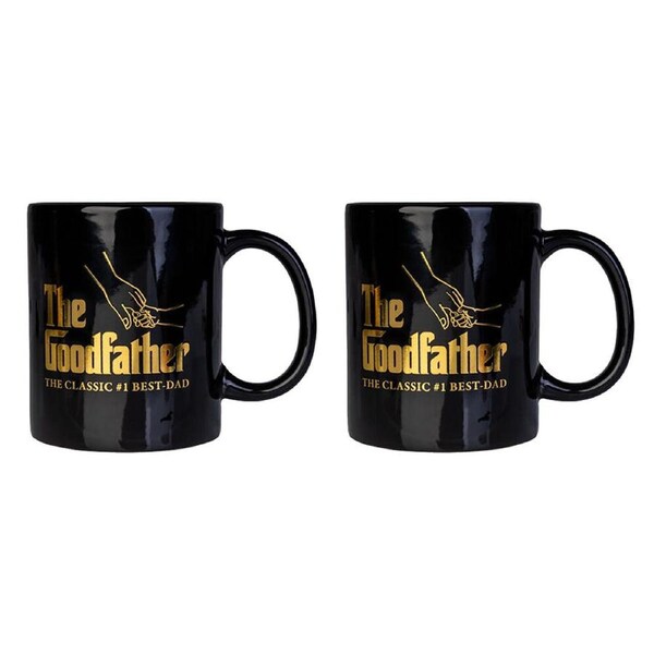 2PK MDI Ceramic Coffee Mug Hot Tea/Milk/Water Cup Drinkware 115x95mm Black Dad