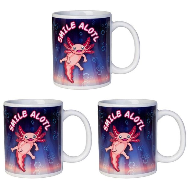 3PK Axolotl Ceramic Coffee Mug Hot Tea/Milk Cup Drinkware 115x95mm Smile Alotl