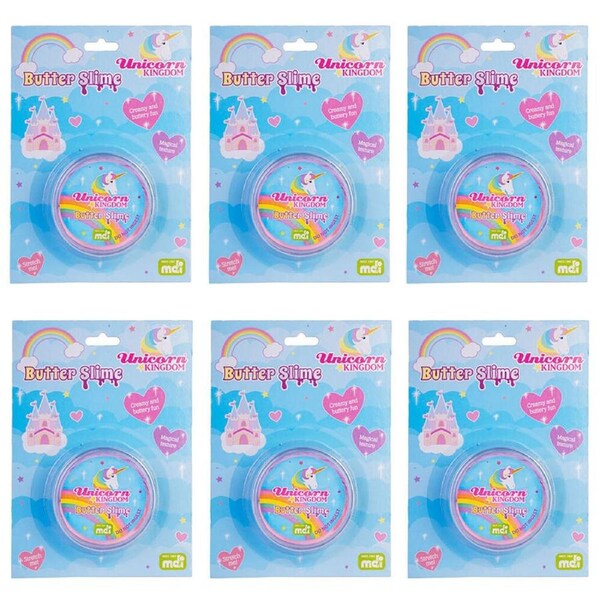 6PK Unicorn Kingdom Butter Slime Kids Sensory Tactile Fidget Play Toy Unicorn 3+