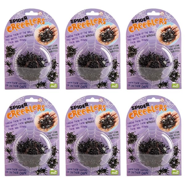 6PK MDI Creeblers Spider Crawlies Kids Sensory/Tactile Fidget Play Toy Black 3y+