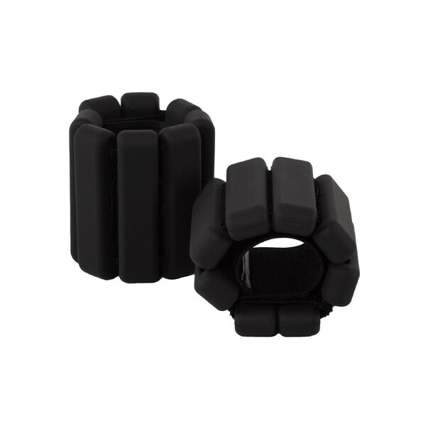 2-Piece Ankle & Wrist Weights – 1kg Pair Adjustable Workout Bangles (Black)