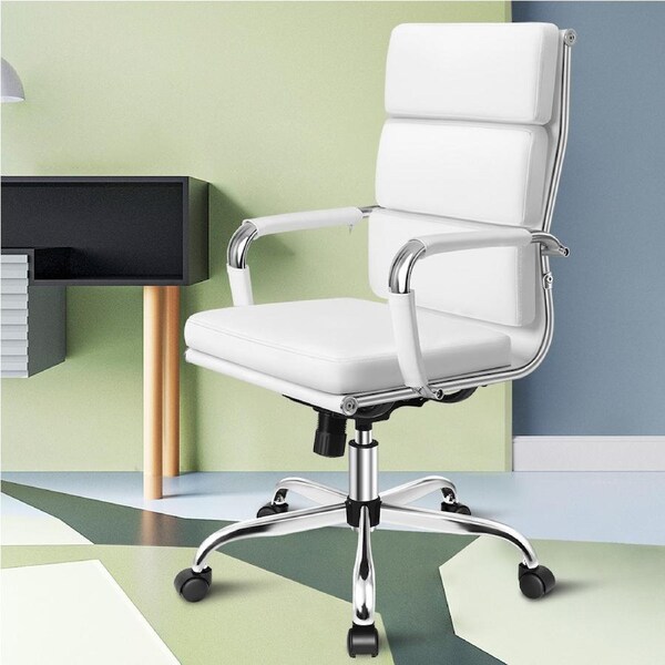 ALFORDSON Office Chair Computer Desk Chairs Work PU Leather Seat Philo High Back - White