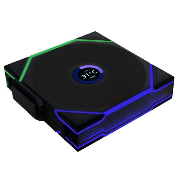 Lian Li UNI Fan TL LCD 140mm Wireless Reverse Blade 4-Pin PWM Black Fan - Single Pack (14RTLLCD1W1B)