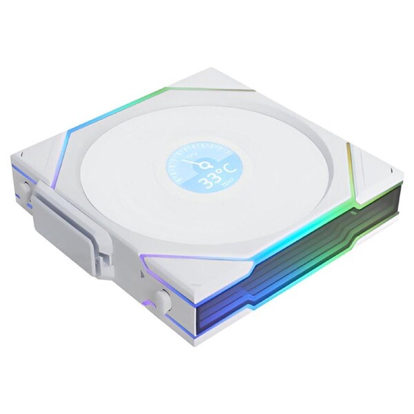 Lian Li UNI Fan TL LCD 140mm Wireless 4-Pin PWM White Fan - Single Pack (14TLLCD1W1W)