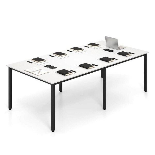 Costway Conference Room Table 240cmL x 120cmW Large Meeting Table Seats up to 10 People Office Computer Desk