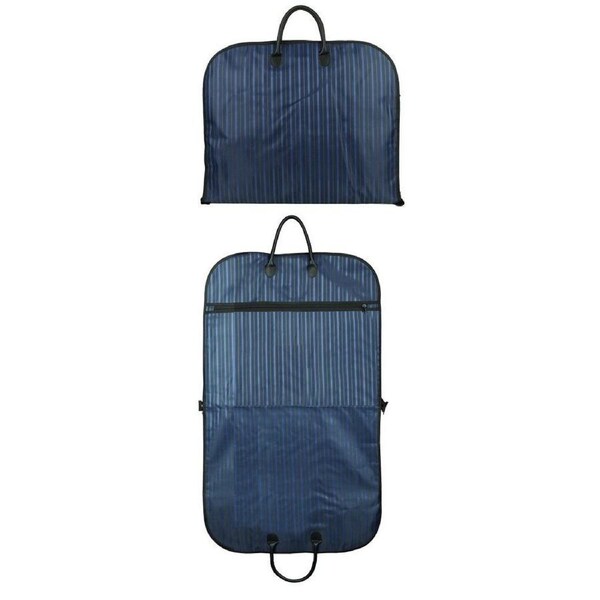 Blue Men Suit Garment Bag Zippered Dustproof Travel Organizer