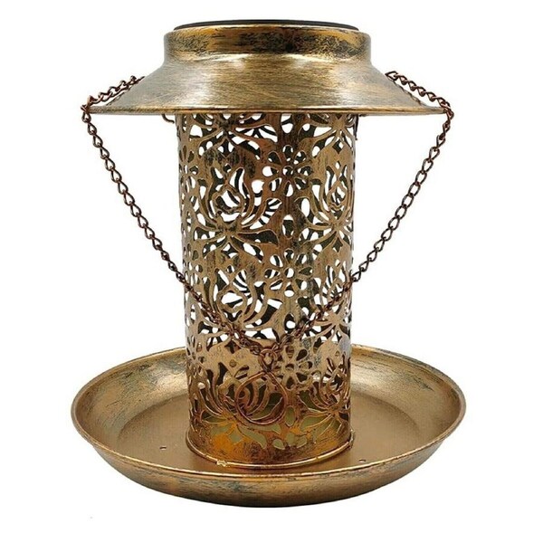 Solar Bird Seed Feeder Hanging Outdoor Garden