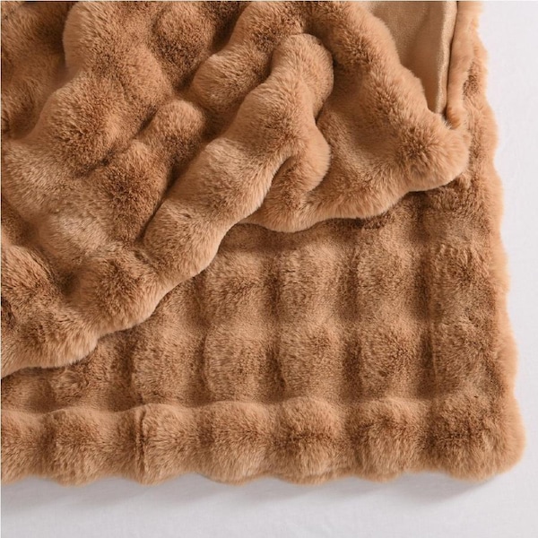 Eden Rust Faux Fur Cushion