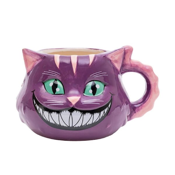 MDI 3D Mad Cat Ceramic Animal Coffee/Tea Novelty Mug 16.5x12.6cm Purple