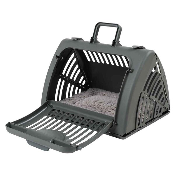 Lexi & Me Collapsible Cat Carrier with Mat Charcoal