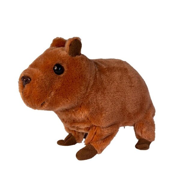 MDI Animated Baby Capybara Pet Battery Operated Plush Toy 18x13cm Brown 3y+