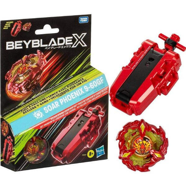Beyblade X - Soar Phoenix 9-60gf Deluxe String Launcher Set