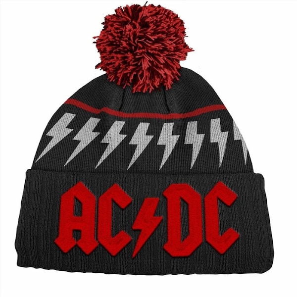 AC/DC - Cable Knit - Black Beanie | Twisted Thread NZ