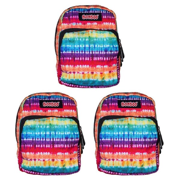 3PK MDI BooBoo Backpack Minis Tie Dye Accordion Clip-On Mini Bag 11x15cm 3y+