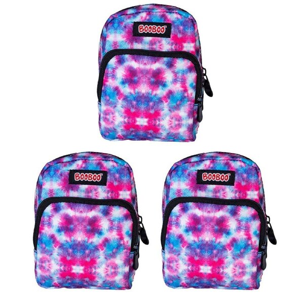 3PK MDI BooBoo Backpack Minis Tie Dye Ice Dye Clip-On Mini Bag 11x15cm 3y+