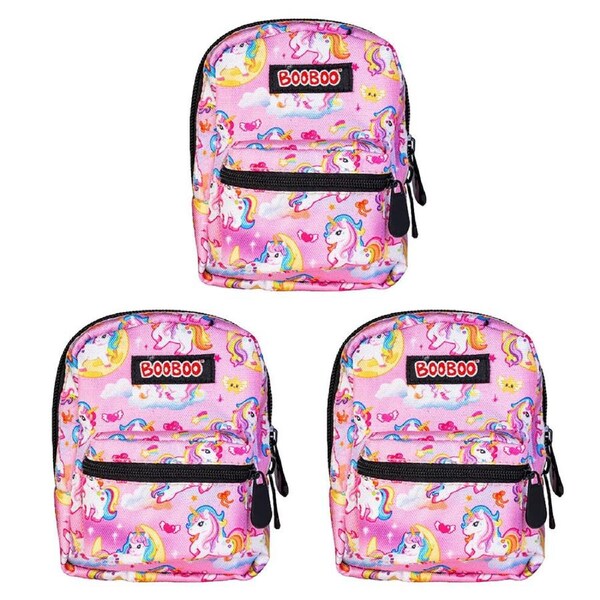 3PK MDI BooBoo Backpack Minis Unicorn Rainbow V2 Mini Bag/Purse 11x15cm Kids 3y+