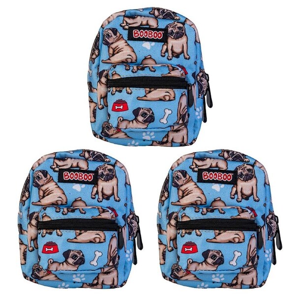 3PK MDI BooBoo Furever Pets Backpack Minis Pug V2 Mini Bag/Purse 11x15cm 3y+