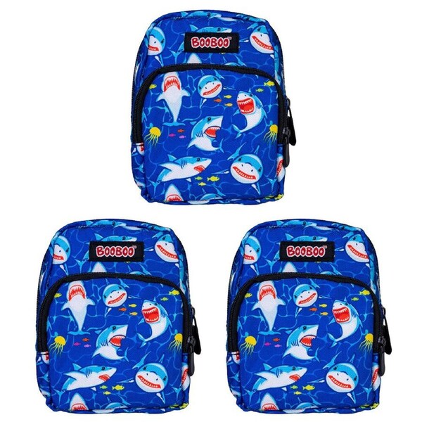 3PK MDI BooBoo Shark Bay Backpack Minis Shark V2 Mini Bag/Purse 11x13cm Kids 3y+
