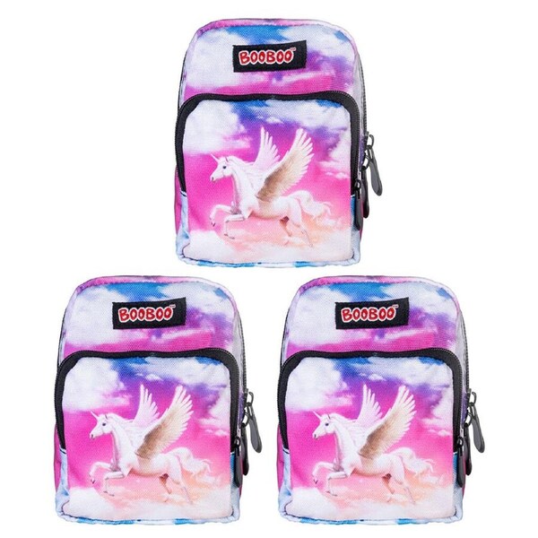 3PK MDI BooBoo Mystical Worlds Backpack Minis Flying Unicorn Bag 11x15cm 3y+