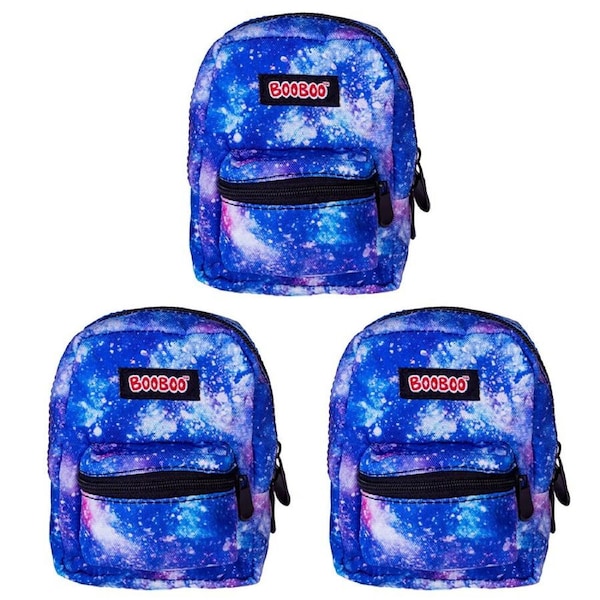 3PK MDI BooBoo Backpack Minis Galaxy Rainbow Novelty Mini Bag 11x15cm Kids 3y+