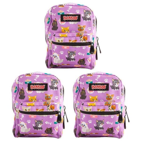 3PK MDI BooBoo Furever Pets Backpack Minis Cats 1Mini Bag/Purse 11x15cm Kids 3y+